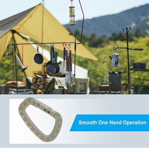 12 حزمة Carabiners التكتيكية المفاتيح D خواتم الربيع المفاجئة والعتاد كليب فائدة السنانير ظهره مشبك معلق السفر للتخييم in Kuwait