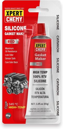 RTV Silicone Gasket Maker, High Temp Silicone Sealant for Automotive, Anti-Freeze RTV Resist Oil for Bonding Internal Combustion, Steam Turbines, Engines, Gearboxes, Pumps, Black in Saudi Arabia
