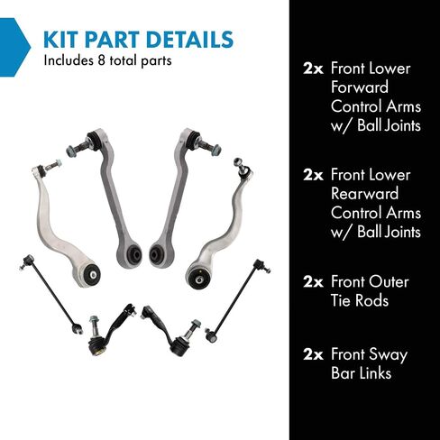 TRQ Front Steering and Suspension Kit Arm with ball stip koin koin stiplizer bar rolizer rolizer rond rol stibater in Saudi Arabia