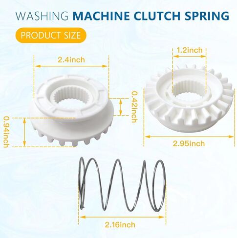 2025 Upgraded WH05X24185 Washer Clutch & WH01X24434 Washer Spring Repair Parts Fits for Hotpoint Washer HTW240ASK6WS HTW265ASW0WW HTW200ASK0WW HTW240ASK2WS HTW240ASK5WS in Saudi Arabia