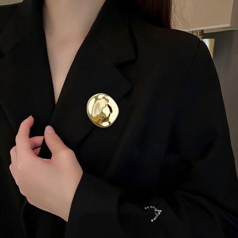 Vintage Geometric Metal Brooch Pins for Women Men Fashion Irregular Round Corsage Lapel Badges Coat Sweater Scarves Shawl Dress Accessory Fashion Wedding Party Prom Jewelry for Girlfriend Ladies in Saudi Arabia