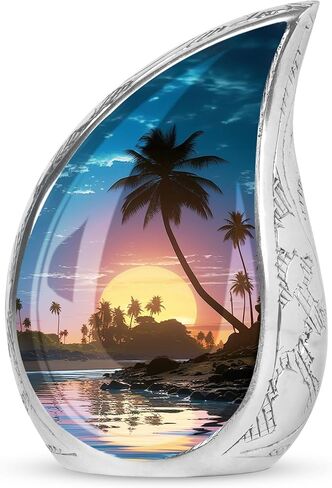 Sunset Urn, Island Drop Urns For Ashes, Cremation Urns For Men, Urns For Adult Human Ashes, Funeral Urns For Adult Ashes Women, Decorative Urn For Male And Female Ashes, Memorial Urn Ashes Size 10inch in Kuwait