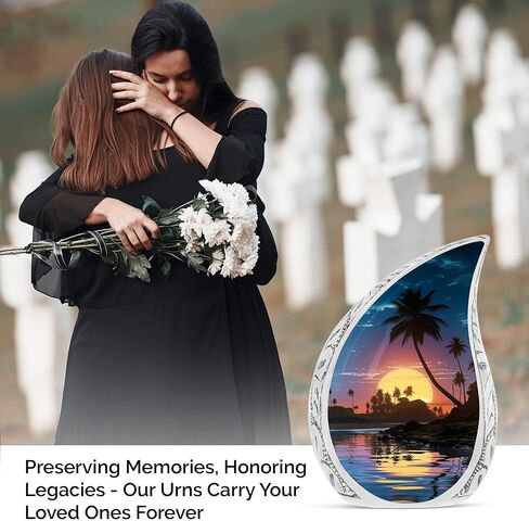 Sunset Urn, Island Drop Urns For Ashes, Cremation Urns For Men, Urns For Adult Human Ashes, Funeral Urns For Adult Ashes Women, Decorative Urn For Male And Female Ashes, Memorial Urn Ashes Size 10inch in Kuwait