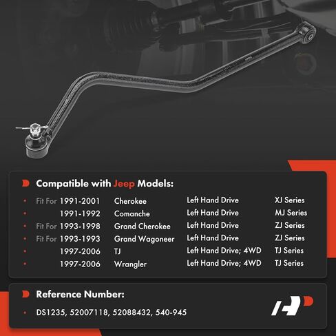 A-Premium Front Steering Bar ، متوافق مع Jeep Grand Cherokee 1993-1998 ، Wrangler 1997-2006 ، Cherokee 1991-2001 ، Comanche 1991-1992 ، TJ 1997-2006 in Saudi Arabia
