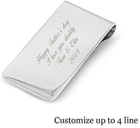 Custom Personalized Laser Engraved Stainless Steel Money Clip, For Dad, Husband, Friend, Grandpa,and mom boyfriend in Kuwait