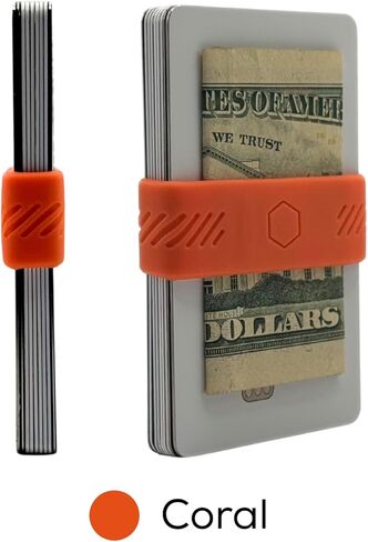 محفظة الحد الأدنى - شريط أموال نحيف EDC للبطاقات والنقد - محفظة الجيب الأمامية البديل - حزام سيليكون مرن (لافندر) in Kuwait