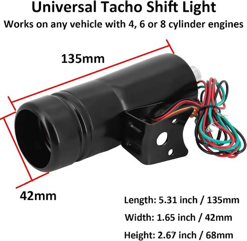 Tacho Gauge Shift Light Car Adjustable Tachometer Shift Alarm Light Blue Light Adjustable RPM Shift Light Universal Tacho Shift Warning Light 1000-11000 Rpm for 4 6 8 Cylinder Engines in Saudi Arabia