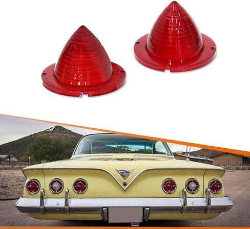 ADIIL 2PCS Rear Red Lens Tail Light Lamp Kit For 1960 1961 Chevrolet Bel Air/Biscayne/Nomad/El Camino & Impala in Saudi Arabia