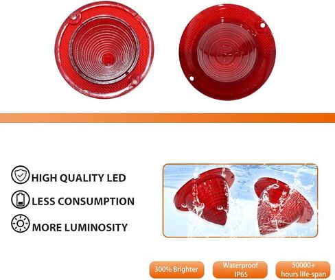 ADIIL 2PCS Rear Red Lens Tail Light Lamp Kit For 1960 1961 Chevrolet Bel Air/Biscayne/Nomad/El Camino & Impala in Saudi Arabia