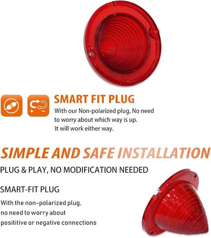 ADIIL 2PCS Rear Red Lens Tail Light Lamp Kit For 1960 1961 Chevrolet Bel Air/Biscayne/Nomad/El Camino & Impala in Saudi Arabia