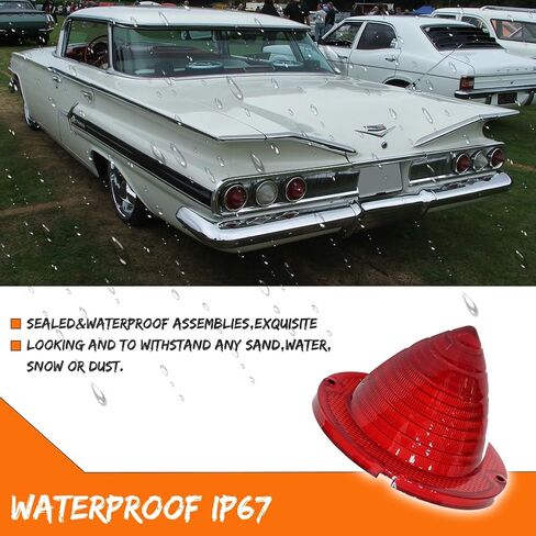 ADIIL 2PCS Rear Red Lens Tail Light Lamp Kit For 1960 1961 Chevrolet Bel Air/Biscayne/Nomad/El Camino & Impala in Saudi Arabia
