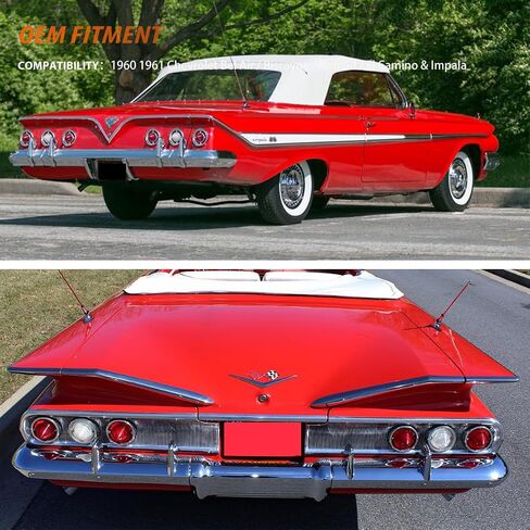 ADIIL 2PCS Rear Red Lens Tail Light Lamp Kit For 1960 1961 Chevrolet Bel Air/Biscayne/Nomad/El Camino & Impala in Saudi Arabia