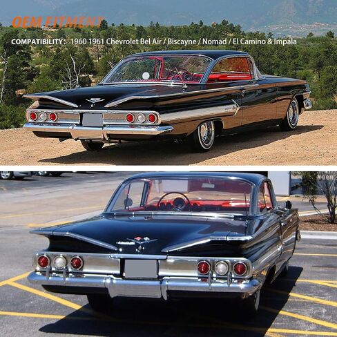 ADIIL 2PCS Rear Red Lens Tail Light Lamp Kit For 1960 1961 Chevrolet Bel Air/Biscayne/Nomad/El Camino & Impala in Saudi Arabia