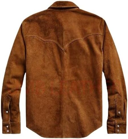 Vintage Trucker Leather Suede Jacket Men - Classic Denim Biker Jacket, Cafe Racer Jacket Western Cowboy Jacket in Kuwait