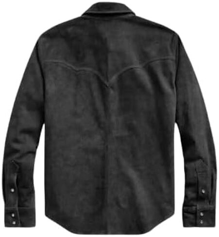 Vintage Trucker Leather Suede Jacket Men - Classic Denim Biker Jacket, Cafe Racer Jacket Western Cowboy Jacket in Kuwait