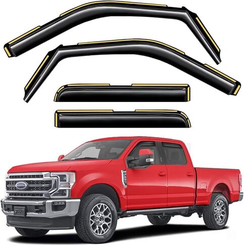 in-Channel Window Rain Guards Fit for Chevy Silverado/GMC Sierra 2500HD 3500HD 2020-2025 Crew Cab Extra Durable Window Visors Window Deflectors Vent Shades Car Accessories-4 pcs 2-Q12 in Kuwait