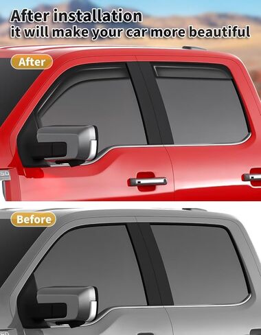 in-Channel Window Rain Guards Fit for Chevy Silverado/GMC Sierra 2500HD 3500HD 2020-2025 Crew Cab Extra Durable Window Visors Window Deflectors Vent Shades Car Accessories-4 pcs 2-Q12 in Kuwait