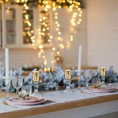 Gold Tea Lights Candles Holders for Wedding Centerpieces, Votive Candle Holders for Party Home Wedding Shower Decorations, Table - Mercury Glass Votives, 24Pcs in Saudi Arabia