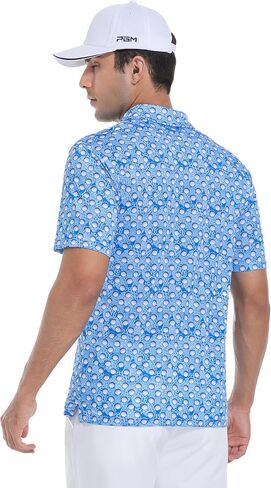 SAMERM Golf Shirts for Men Super Stretch Jacquard Dry Fit Golf Polo Moisture Wicking Short Sleeve Polo Shirts for Men in Kuwait