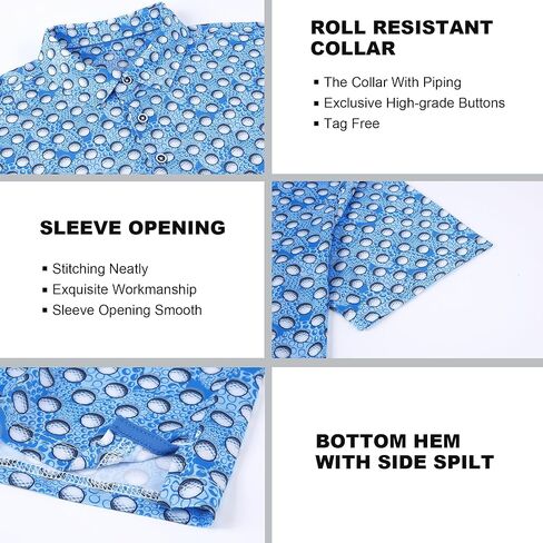 SAMERM Golf Shirts for Men Super Stretch Jacquard Dry Fit Golf Polo Moisture Wicking Short Sleeve Polo Shirts for Men in Kuwait