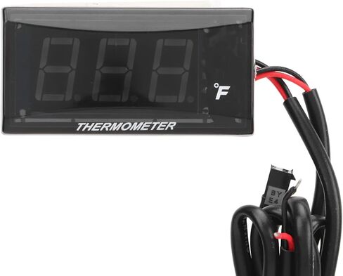 Zjchao دراجة نارية درجة حرارة شاشة LCD رقيقة شاشة ABS HOCKER درجة حرارة العداد DC12V ركوب في الهواء الطلق Universal (الأخضر) in Kuwait