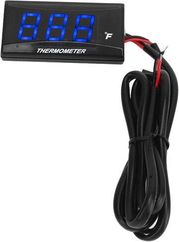 Zjchao دراجة نارية درجة حرارة شاشة LCD رقيقة شاشة ABS HOCKER درجة حرارة العداد DC12V ركوب في الهواء الطلق Universal (الأخضر) in Kuwait