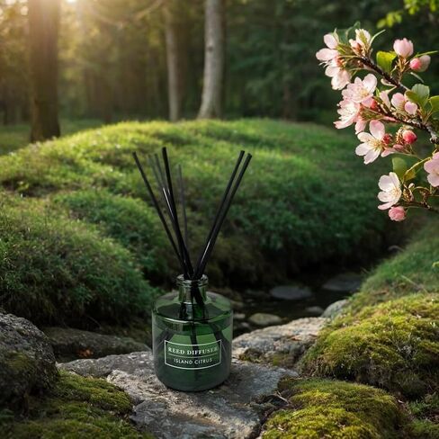 Diffuser Bellevue ، 6 Fl Oz Glass Punduser ، العطور شديدة التركيز مع الزيوت الأساسية ، العطور المنزلية ، الرائحة: البياضات الزرقاء in Kuwait