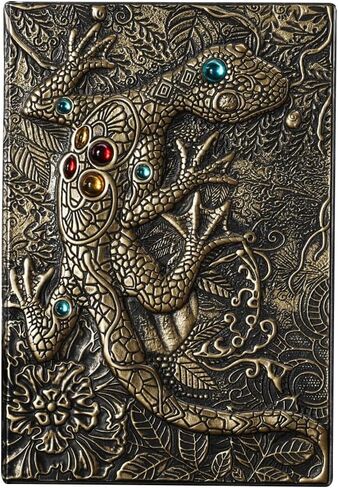 Futhark DND Notebook/Journal - 200 Pages with 3D Bronze Dragon Embossed Faux Leather Cover with Pen and Pen Holder - Ideal for Dungeons & Dragons/D&D. Great RPG Accessories Gift for DM & Players in Saudi Arabia