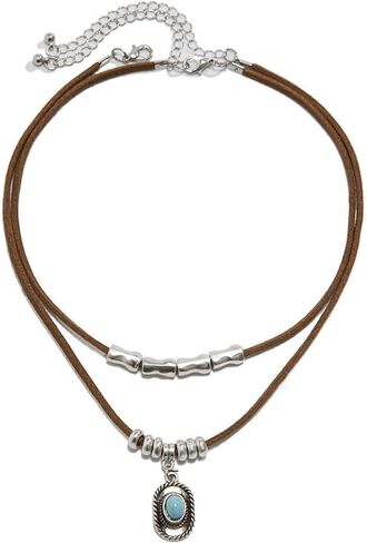 Turquoise Beaded Necklace for Women Layered Turquoise Choker Necklace Gold and Turquoise Necklace Turquoise Pendant Collar Necklace Handmade Western Boho Simulated Turquoise Jewelry in Kuwait