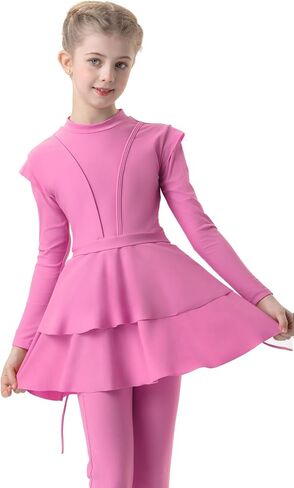 3PCS Girls Bathing Suit Rash Guard Burkini Swimsuits Kids Modest Muslim Swimwear Long Sleeve in Saudi Arabia