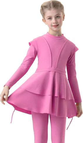 3PCS Girls Bathing Suit Rash Guard Burkini Swimsuits Kids Modest Muslim Swimwear Long Sleeve in Saudi Arabia