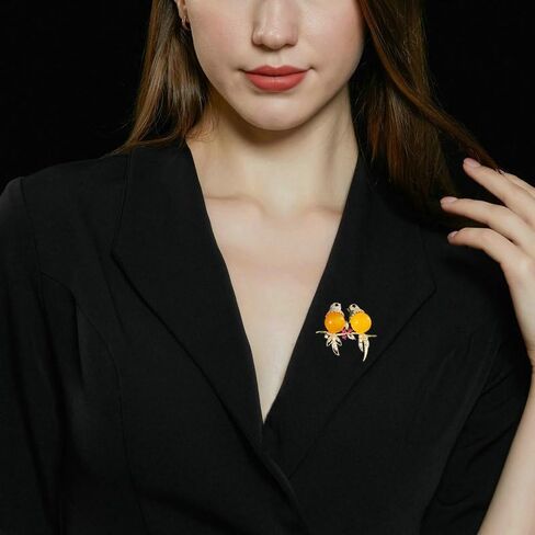 Magpie Lovebird Brooch Inlaid with 14K Gold Moissanite, Romantic Bird Design Love Corsage for Lovers, Creative Birthday Gift in Saudi Arabia