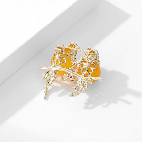 Magpie Lovebird Brooch Inlaid with 14K Gold Moissanite, Romantic Bird Design Love Corsage for Lovers, Creative Birthday Gift in Saudi Arabia
