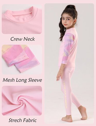 Happy Cherry Girls Rash Guard Swimsuit 3 Piece Long Sleeve Swim Shirt with Shorts Long Pants Bathing Suit Swimwear in Saudi Arabia
