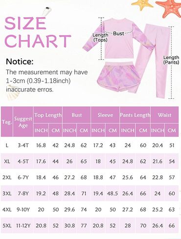 Happy Cherry Girls Rash Guard Swimsuit 3 Piece Long Sleeve Swim Shirt with Shorts Long Pants Bathing Suit Swimwear in Saudi Arabia