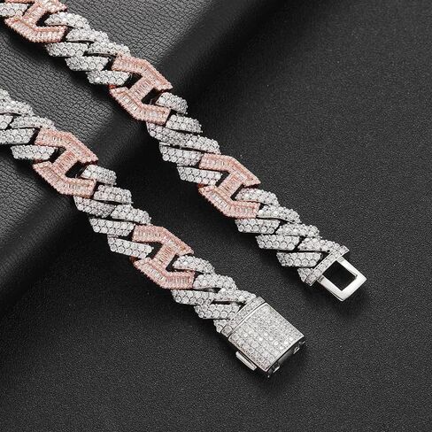 14K Gold Over S925 15mm Pig Nose Cuban Chain Necklace for Men, Double Row Moissanite, Essential Hip-Hop Bling in Kuwait