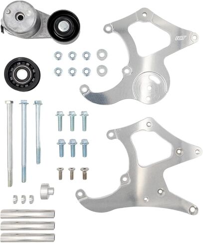 ICT Billet LT Truck - Sanden 508 A/C Air Conditioner Compressor Bracket Kit AC Compatible with SUV LT Truck L82 L83 L84 L86 L87 Designed & Manufactured in the USA 551474-LT-3, Natural in Saudi Arabia