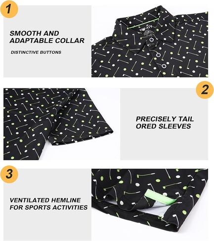 Damipow Boys Golf Shirt Moisture Wicking Youth Polo Shirts Quick Dry Kid Collared Shirt in Kuwait