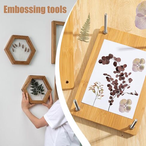 مكبس كتب خشبي من الخيزران لتجليد الكتب - آلة تجليد الكتب المحمولة ومكبس الكتب (11.6 × 7.9 بوصة) in Kuwait