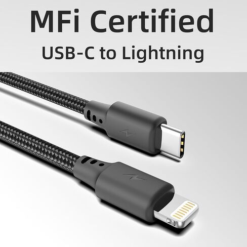 1.5ft USBC to Lightning Cable for iPhone, [MFi Certified] 3Pack Braided Short Type C to Lightning Cable PD Fast Charging 1.5FT USB C iPhone Charger Cord for iPhone 14/13/12/11Pro/X/XR/8/7/6s/Plus/iPad in Kuwait