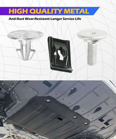 Engine Splash Shield Skid Plate Screws,Car Accessories Automotive Clips,Lower Cover Pin Screws and Clips,Car Engine Cover Pin Bolts Kit,Replacement 90674-TY2-A01 90105-TBA-A00 (14PCS) in Kuwait
