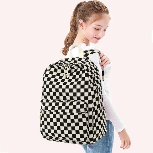 School Backpack for Teen Girls Bookbags Elementary High School Corduroy Laptop Bags Women Travel Daypacks in Saudi Arabia