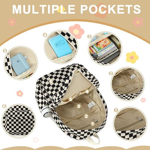 School Backpack for Teen Girls Bookbags Elementary High School Corduroy Laptop Bags Women Travel Daypacks in Saudi Arabia