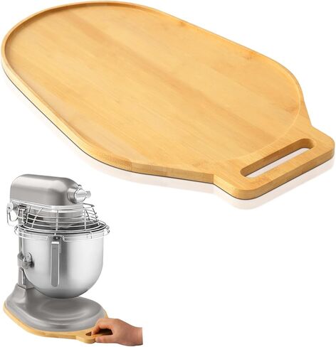 حصيرة منزلقة من الخيزران لخلاط أدوات المطبخ، وسادة حصيرة منزلقة لتحرك الخلاط متوافقة مع خلاط حامل رأس مائل 4.5-5 كيو تي، حصيرة منزلقة لأجهزة المطبخ، ملحقات خلاط مساعدات المطبخ، مع مقبض in Kuwait