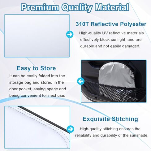 PIMCAR Windshield Sun Shade for 2023 2024 Honda Accord, 310T Reflective Polyester Front Window Sun Visor Blocks UV Rays Foldable Sunshade Honda Accord Accessories in Kuwait