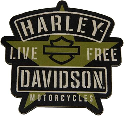 Harley-Davidson 4.5in. شعار النجم العسكري المنسوج H-D Sew-On Patch-الأخضر/الأسود in Saudi Arabia