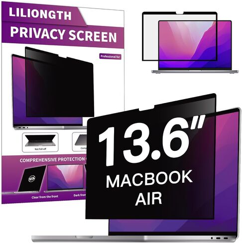 شاشة خصوصية LILIONGTH متوافقة مع جهاز MacBook Air 14 بوصة (2021-2023، M1، M2، M3)، درع فلتر خصوصية الكمبيوتر المحمول وواقي ضد الضوء الأزرق (الطراز: A2442، A2779، A2918، A2992) in Kuwait