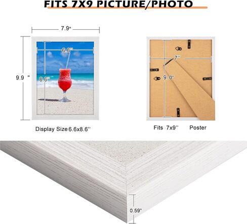 7x9 إطار صورة أبيض ، طبيعية ريفي 9x7in صورة/صورة/ملصق/إطار فني ، شنق الجدار/الطاولة ، معرض العرض الأفقي/العمودي معرض العائلة التذكارية in Kuwait