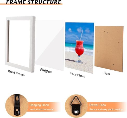 7x9 إطار صورة أبيض ، طبيعية ريفي 9x7in صورة/صورة/ملصق/إطار فني ، شنق الجدار/الطاولة ، معرض العرض الأفقي/العمودي معرض العائلة التذكارية in Kuwait