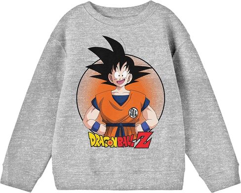 Bioworld Dragon Ball Z Goku In Orange Circle Boy's Athletic Heather Sweatshirt in Saudi Arabia